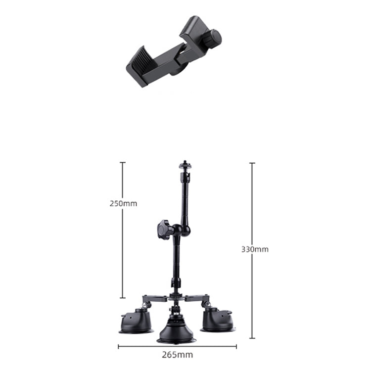 Articulating Triple Suction Cup Phone Mount with Magic Arm