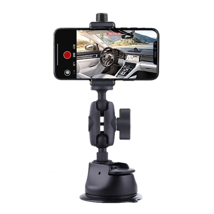 Black Single Suction Cup Car Phone Mount with Connecting Rod