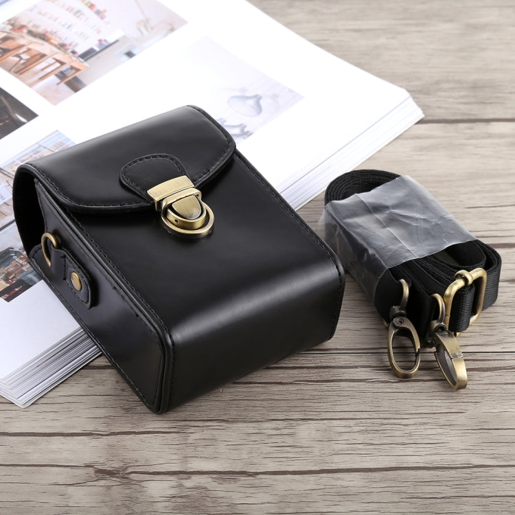 Full Body PU Leather Camera Case with Straps for Canon G7X II/G9X II & Sony RX100/M2, Black