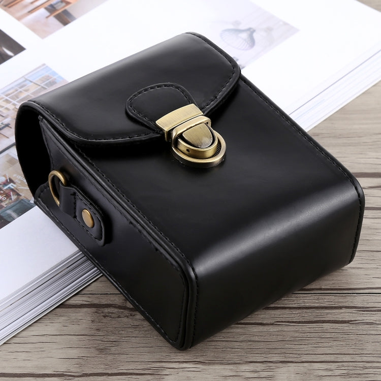 Full Body PU Leather Camera Case with Straps for Canon G7X II/G9X II & Sony RX100/M2, Black