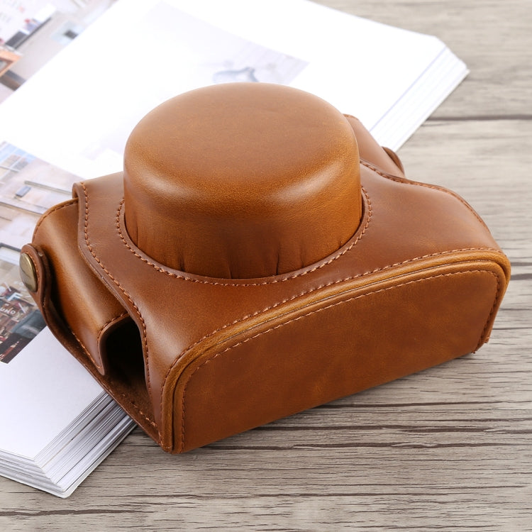 Full Body Camera PU Leather Case Bag for Panasonic LUMIX LX100 (Brown) with Strap