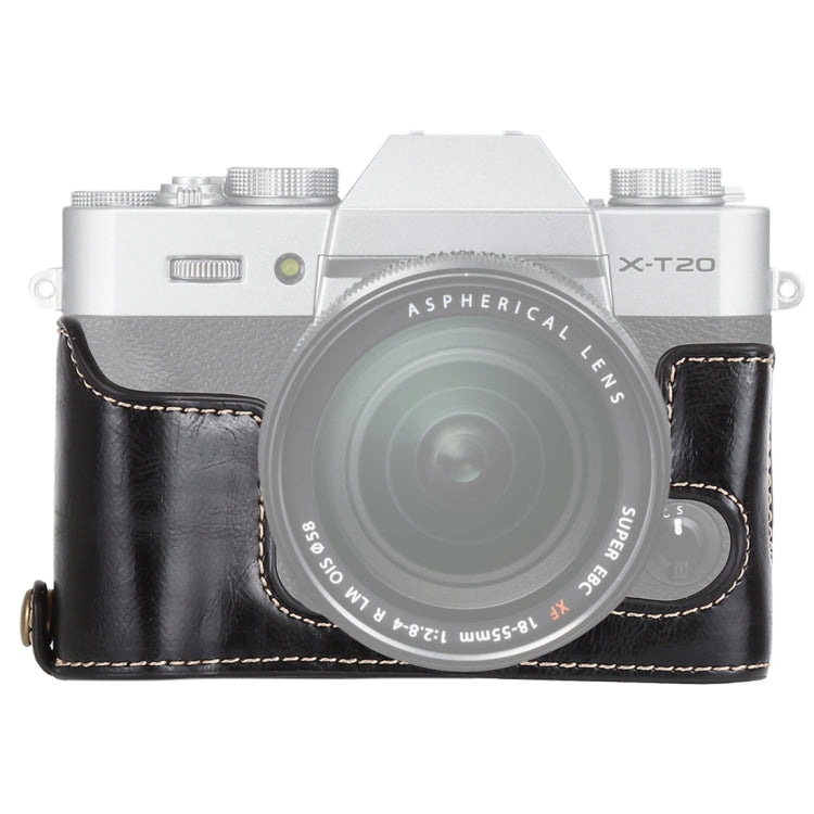 PU Leather Camera Half Case Base for FUJIFILM X-T10 / X-T20 (Black) with 1/4 inch Thread