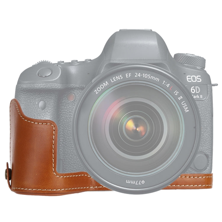 Canon EOS 6D / 6D Mark II PU Leather Half Case (Brown)