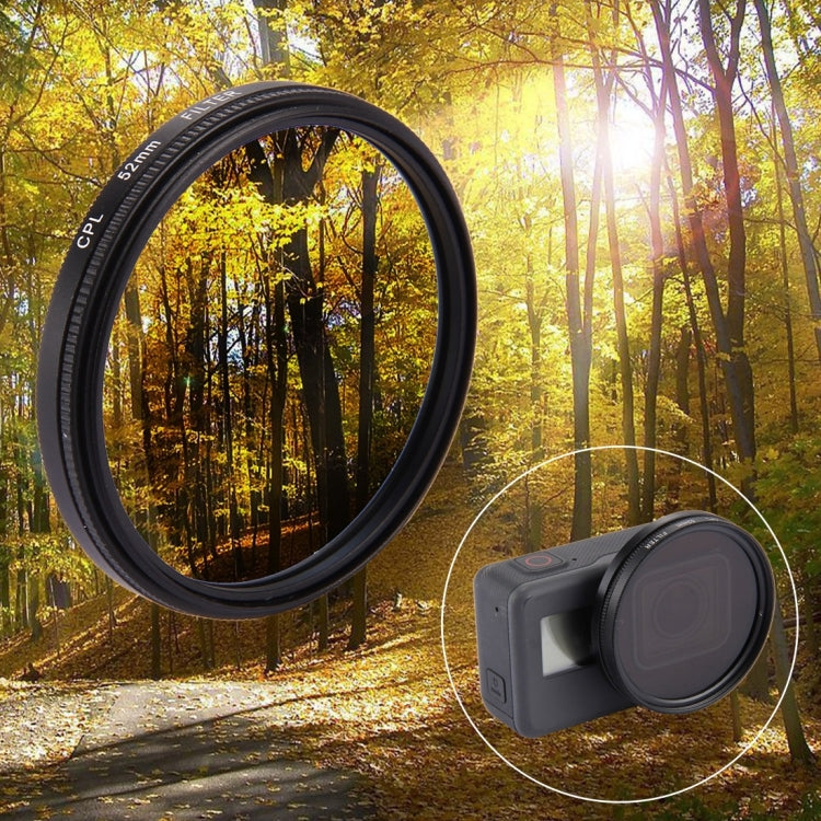 52mm 3 in 1 CPL Lens Filter with Cap for GoPro HERO7 Black/6/5