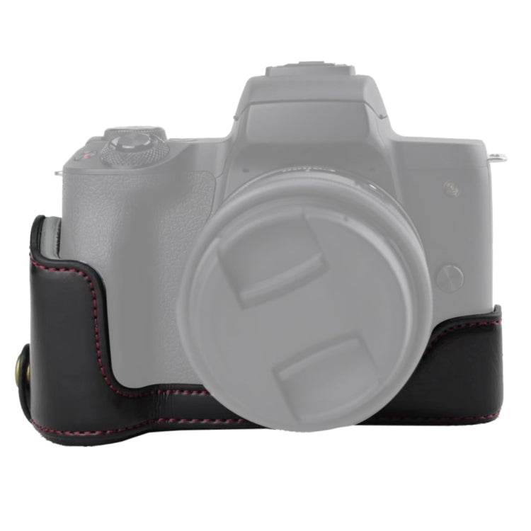 Canon EOS M50 / M50 Mark II Black PU Leather Half Case with 1/4 inch Thread