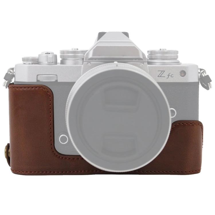 Nikon Z fc PU Leather Camera Half Case (Coffee)