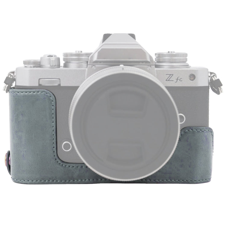 PU Leather Camera Half Case Base for Nikon Z fc - Grey