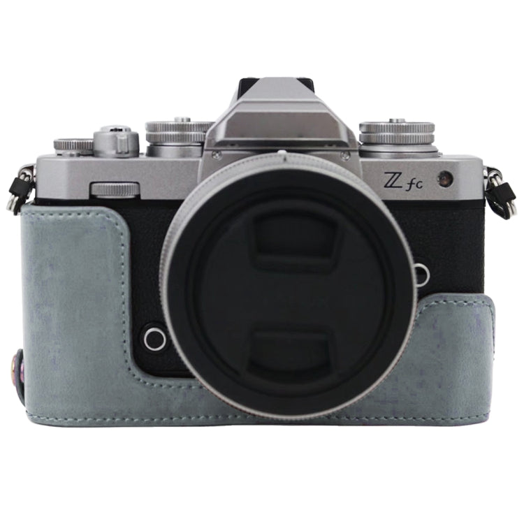 PU Leather Camera Half Case Base for Nikon Z fc - Grey