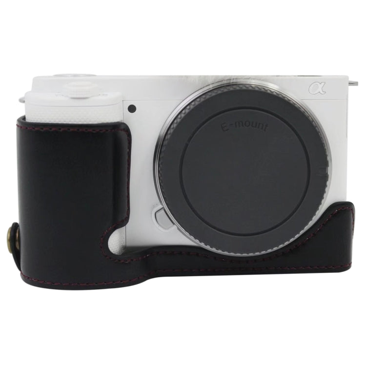 Sony ZV-E10 / ZV-E10L Black PU Leather Camera Half Case Base with 1/4 inch Thread