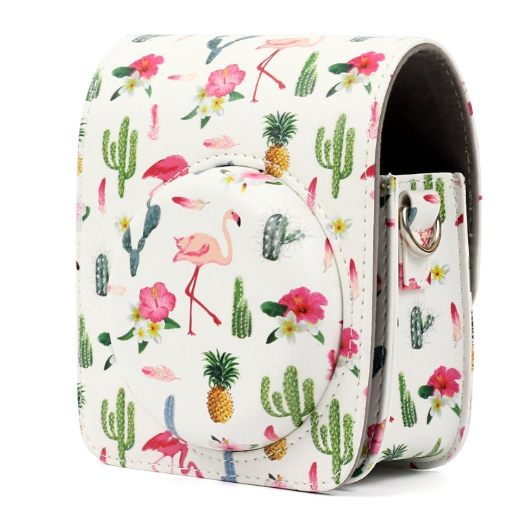 Flamingo Cactus Pattern Camera Case Bag for FUJIFILM Instax Mini90 Camera