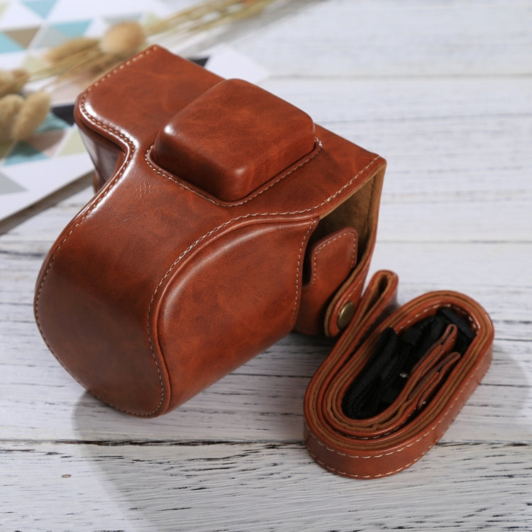 Full Body Brown PU Leather Camera Case with Strap for Olympus EPL7 / EPL8