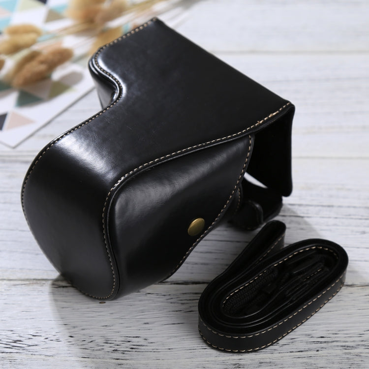 Full Body Camera PU Leather Case Bag with Strap for Sony ILCE-6500 / A6500 (Black) - Protective Leather Camera Case for Sony ILCE-6500 / A6500