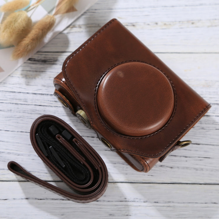 Canon PowerShot SX730 HS / SX720 HS PU Leather Camera Case Bag with Strap (Coffee)