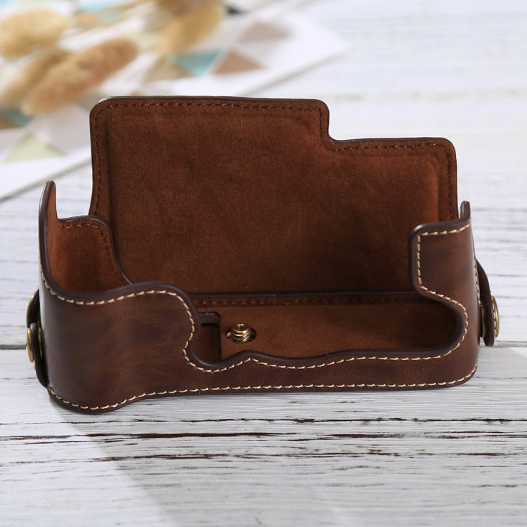 FUJIFILM X-E3 Leather Camera Half Case - Coffee