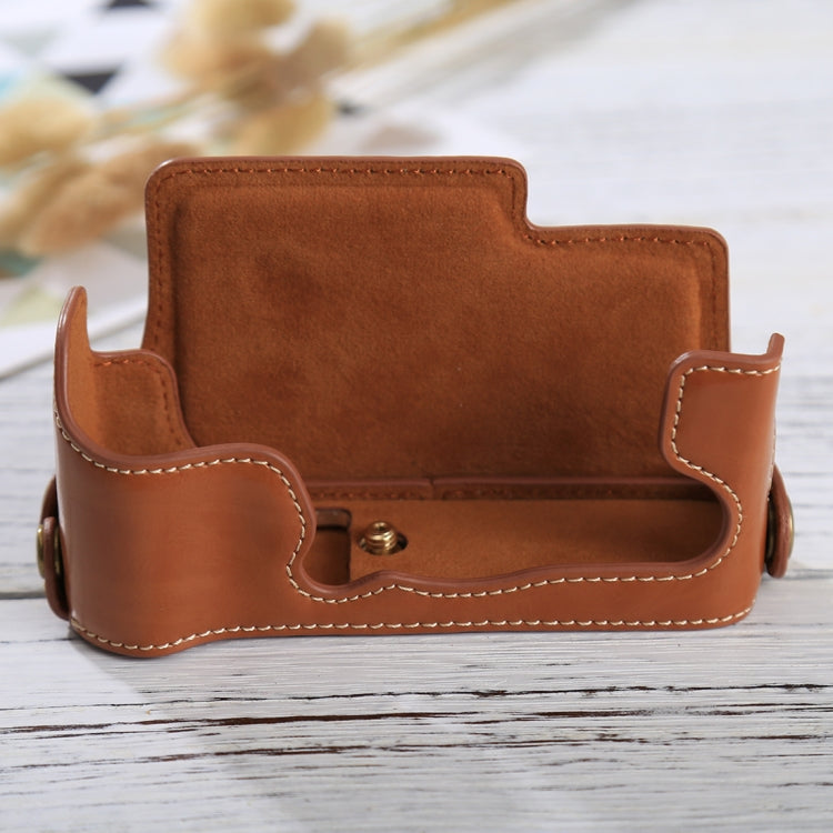 PU Leather Half Case for FUJIFILM X-E3 Camera (Brown, 1/4 inch Thread)