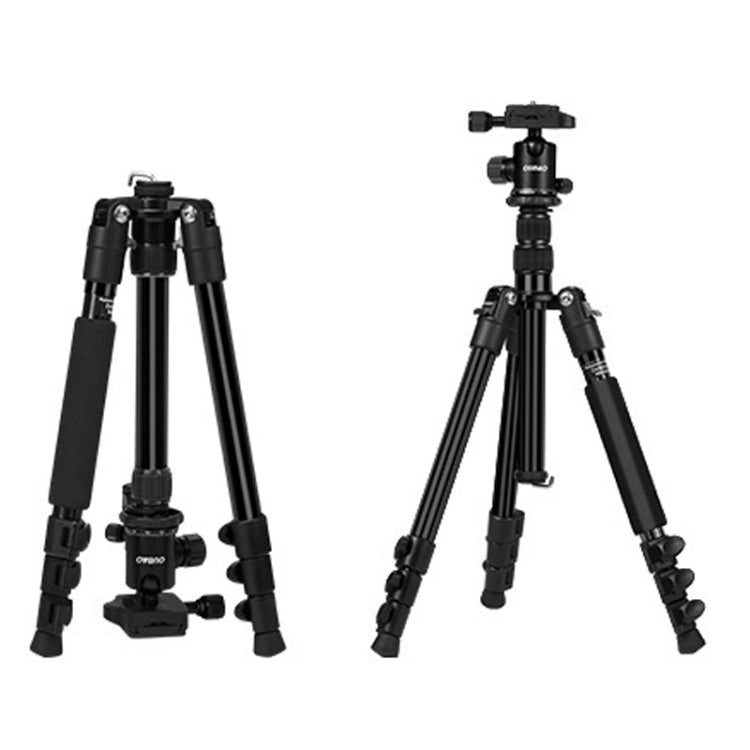 Adjustable Portable Aluminum Alloy Tripod with Ball Head for SLR Camera - TRIOPO K2508S+B1S (Black)