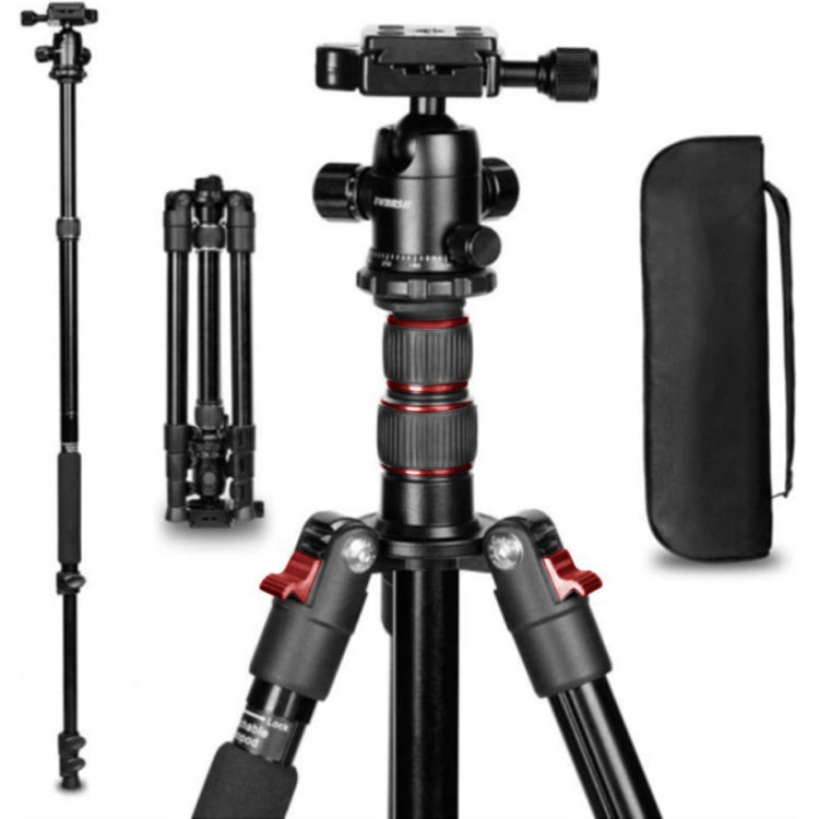 TRIOPO K2508S+B1S Adjustable Portable Aluminum Alloy Tripod with Ball Head for SLR Camera (Red)