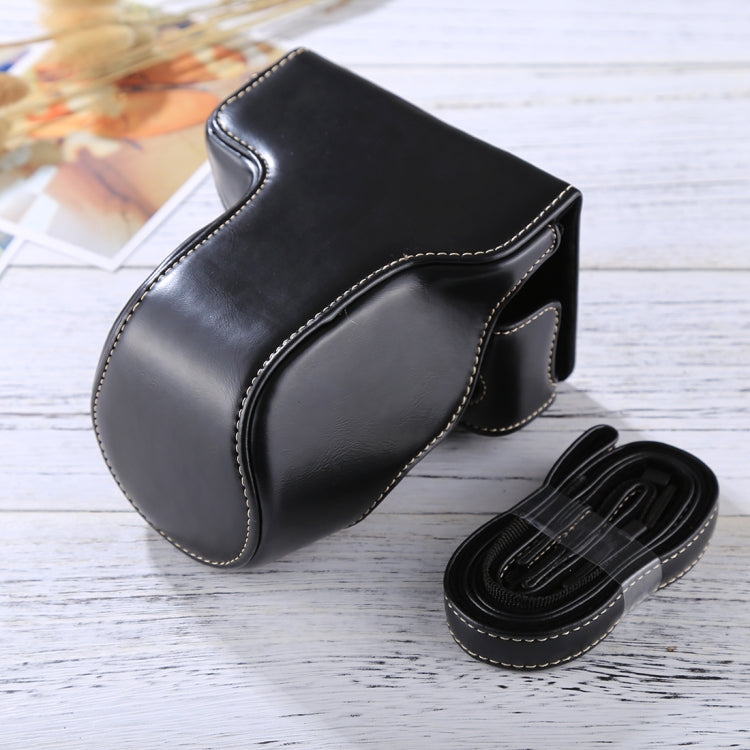 Full Body PU Leather Camera Case with Strap for FUJIFILM X Series (Black)