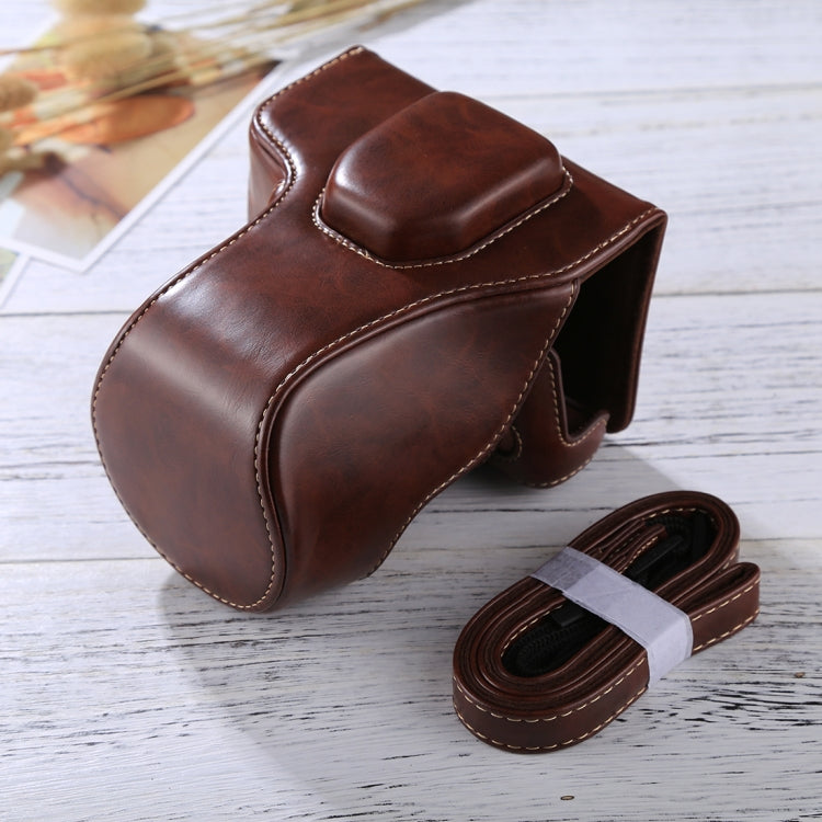 Full Body PU Leather Camera Case Bag with Strap for FUJIFILM XT10/XT20 (16-50mm/18-55mm Lens)(Coffee)
