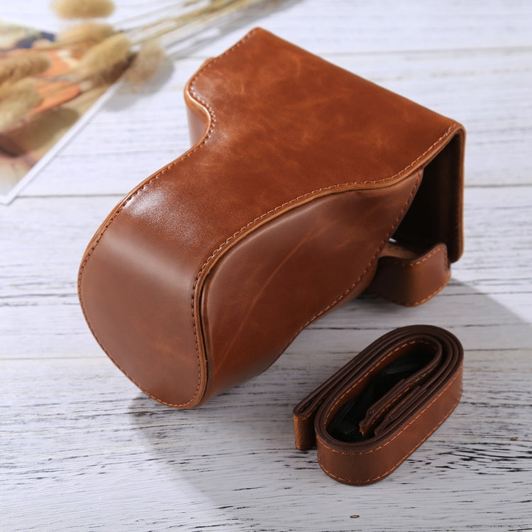 Canon EOS M6 PU Leather Camera Case Bag with Strap (Brown)