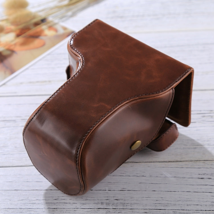 Full Body PU Leather Camera Case with Strap for FUJIFILM X-E3 (18-55mm / XF 23mm Lens)(Coffee)
