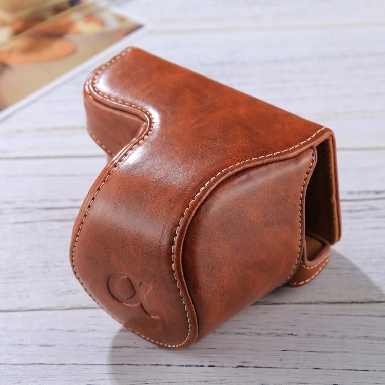 Full Body PU Leather Camera Case with Strap for Sony A5100 / A5000 / NEX-3N (16-50mm / 40.5mm Lens)(Brown)