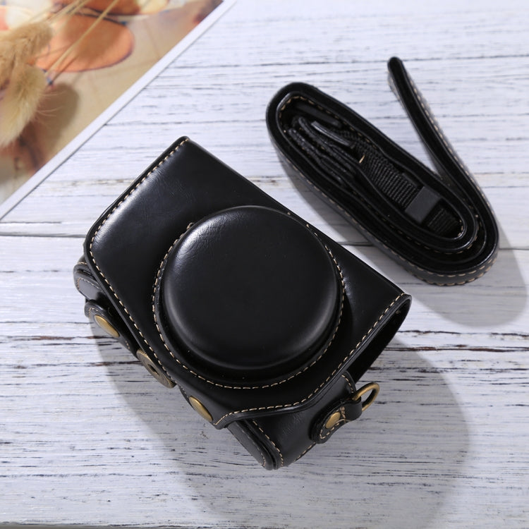 Full Body PU Leather Camera Case Bag with Strap for Canon PowerShot G7 X Mark II