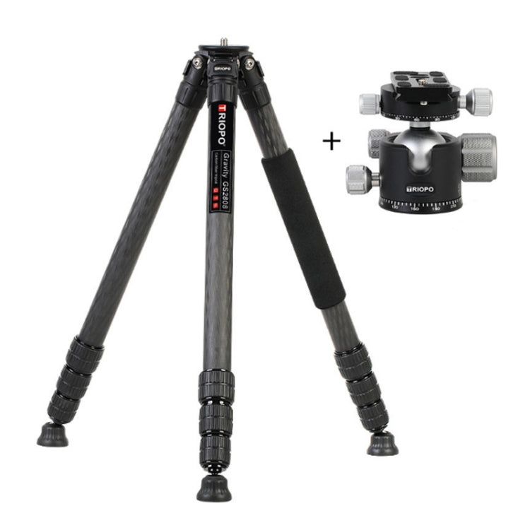 TRIOPO GS2808 Carbon Fiber Camcorder Photography Tripod with Ball Head, Load Capacity 15KG