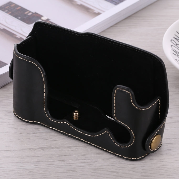 PU Leather Half Case for FUJIFILM X-A3 / X-A10 Camera (Black, 1/4 inch Thread)