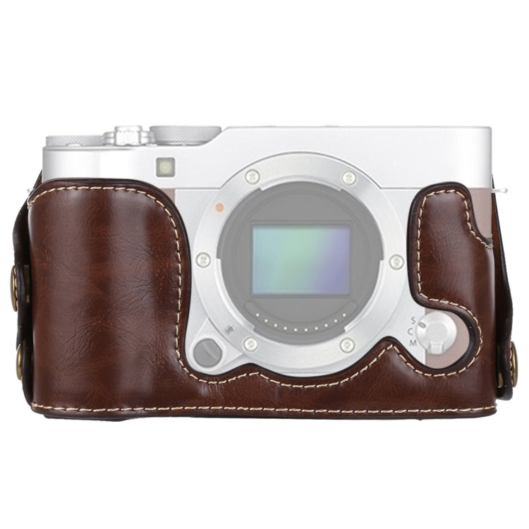 PU Leather Camera Half Case for FUJIFILM X-A3 / X-A10 (Coffee)