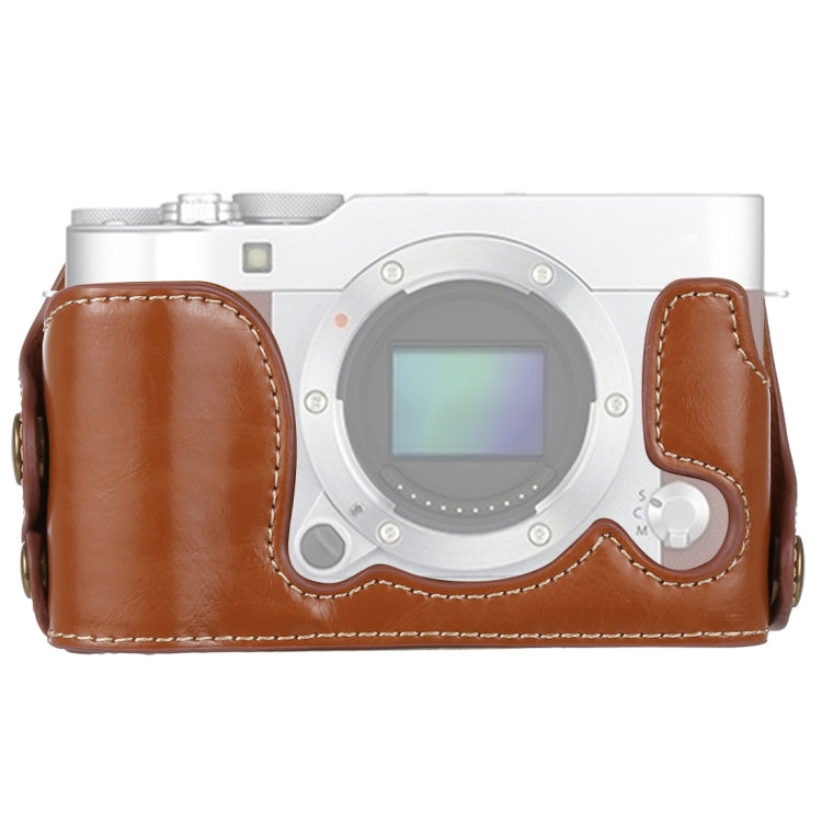 PU Leather Half Case Base for FUJIFILM X-A3 / X-A10 (Brown)