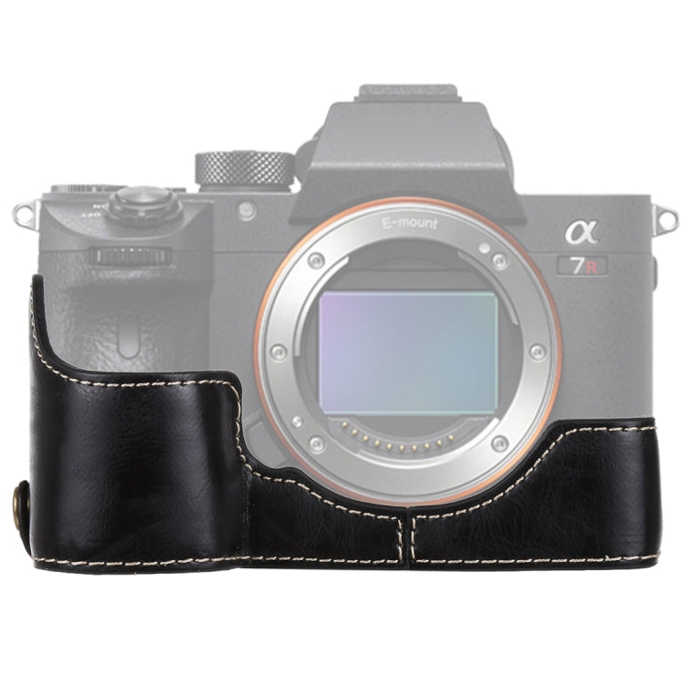 PU Leather Half Case for Sony ILCE-A9 / A9 / A7RIII Camera - Black
