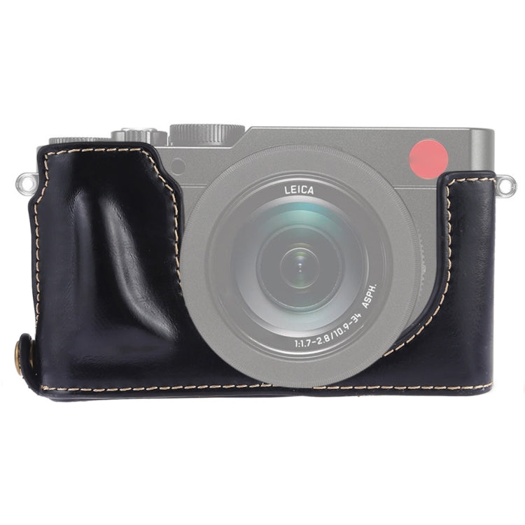 1/4 inch Thread PU Leather Camera Half Case Base for Leica DLUX TYP 109 (Black) with Durable Protection