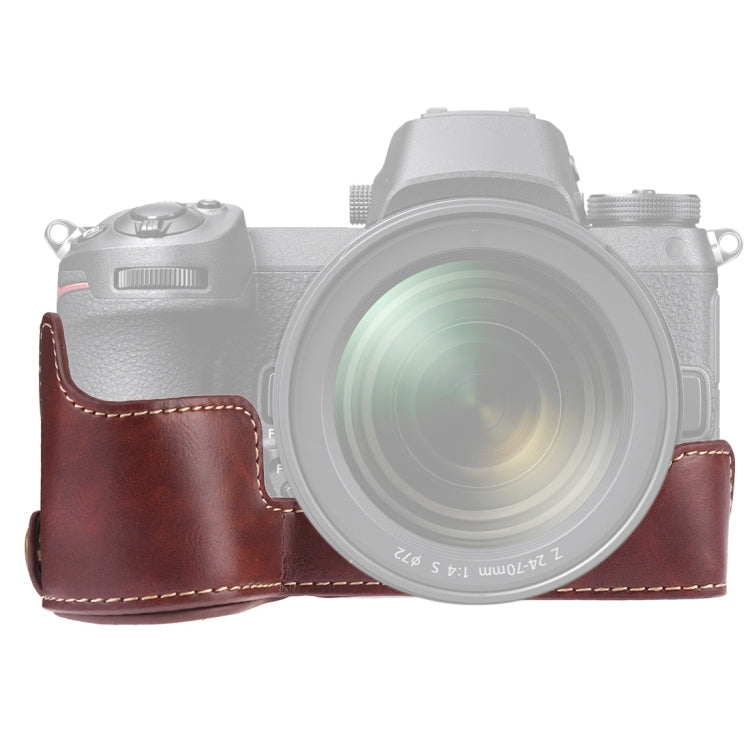 Nikon Z6 / Z7 PU Leather Camera Half Case Base (Coffee)