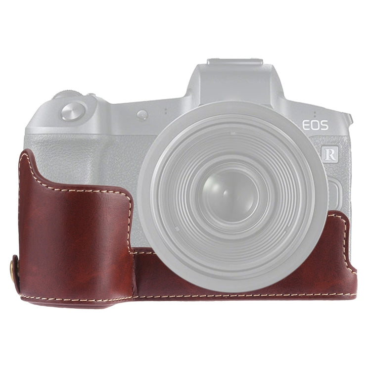 Canon EOS R PU Leather Half Case Base with 1/4 inch Thread (Coffee)
