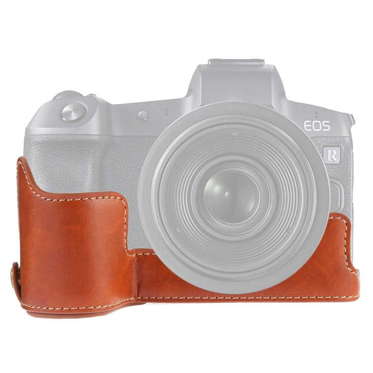 Canon EOS R PU Leather Camera Half Case Base (Brown)