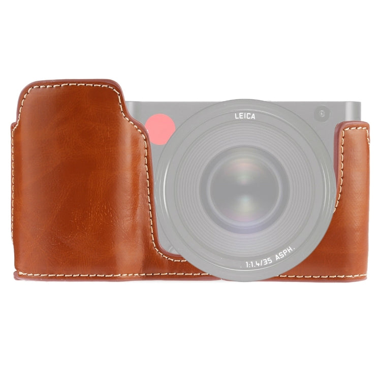 1/4 inch Thread PU Leather Camera Half Case Base for Leica TL (Typ 701) - Brown