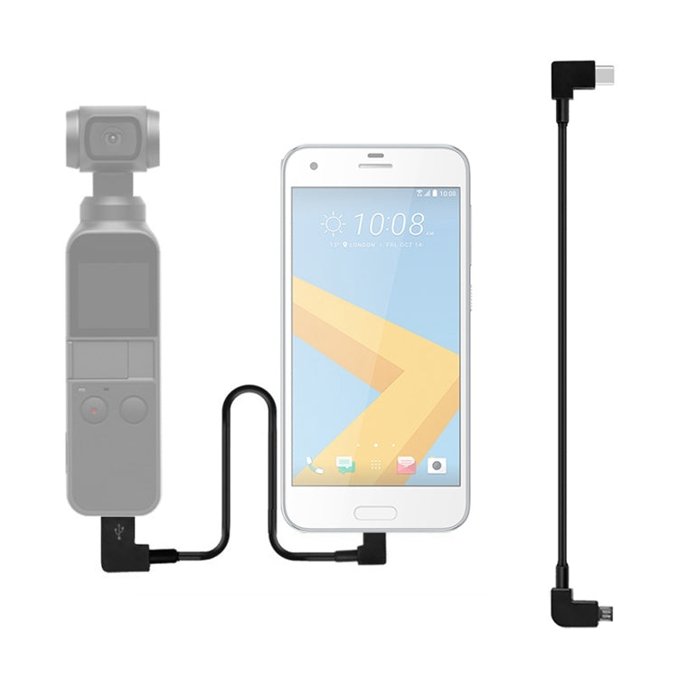 Sunnylife 30cm USB-C to Micro USB Data Cable for DJI OSMO Pocket (Black)