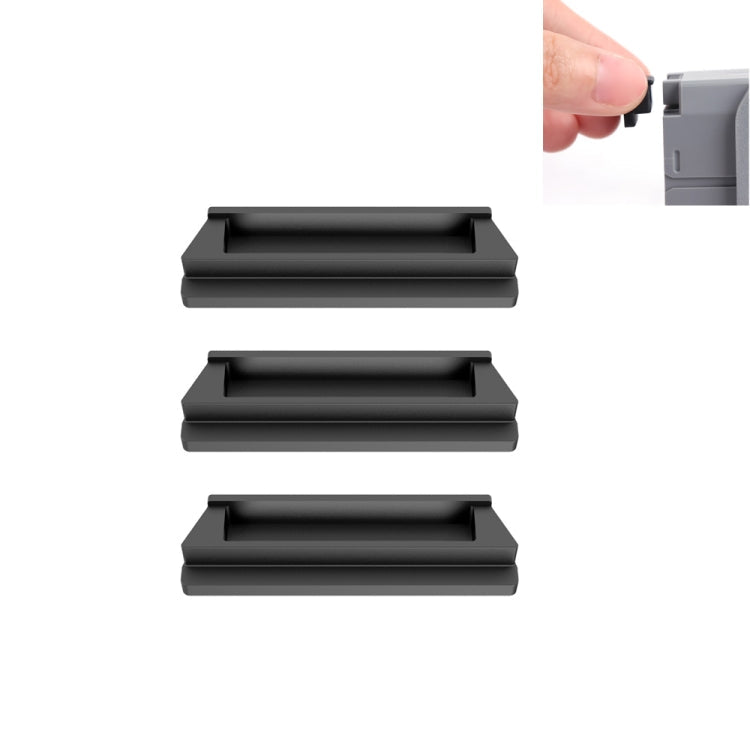Sunnylife Silicone Battery Dust Plug for DJI Mavic Air 2 - Pack of 3 (Black)