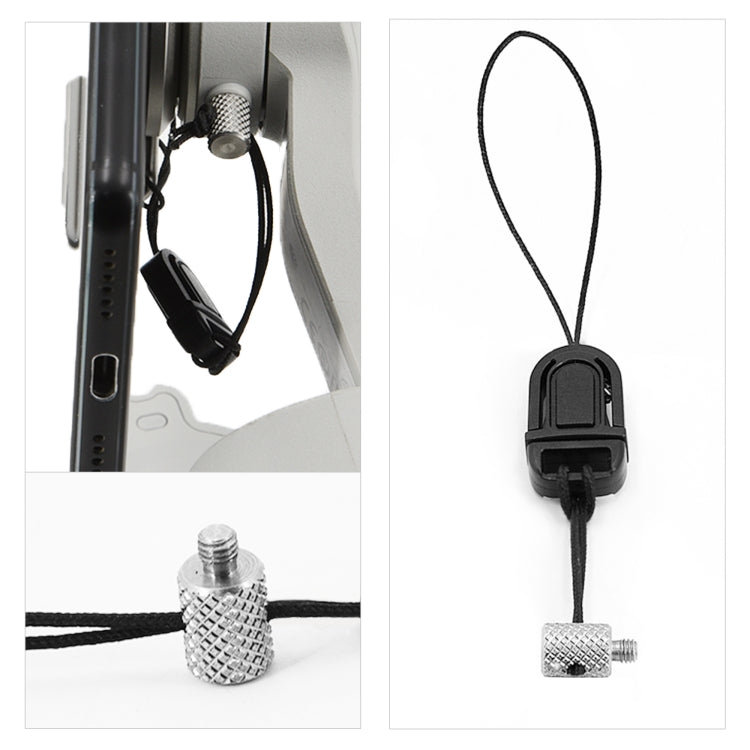 Anti-Lost Magnetic Phone Holder Clip with Rope Strap for DJI OM4 / Osmo Mobile 3 (Black)