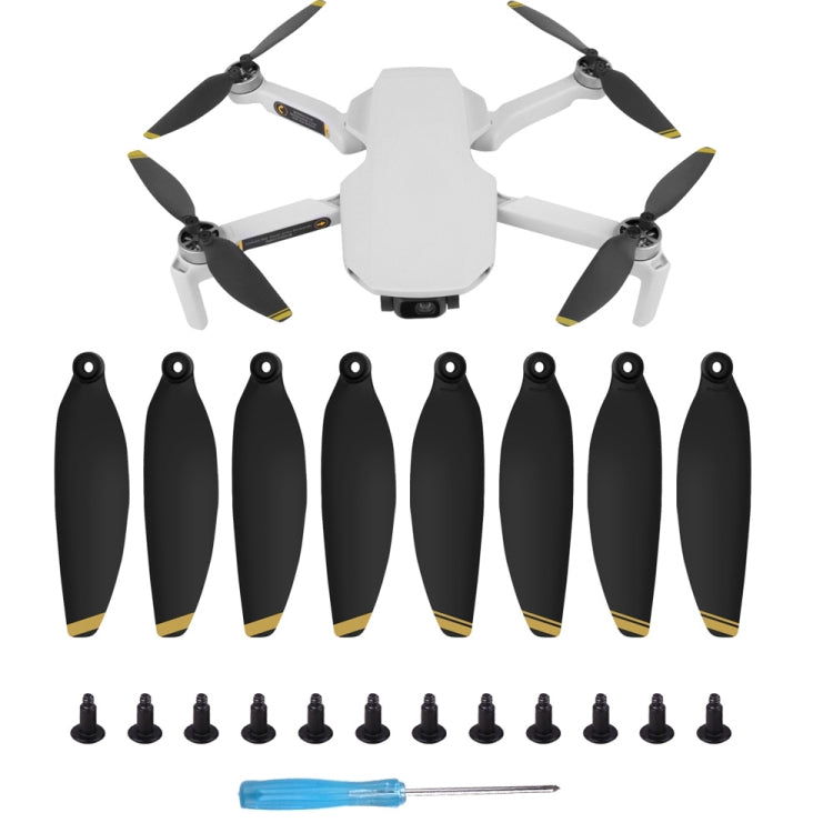 Sunnylife 8-Piece Low Noise Quick-release Wing Propellers for DJI Mini 2 (Gold)