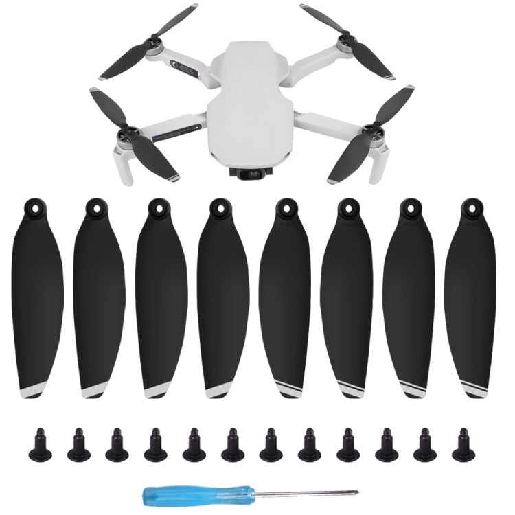 Sunnylife 8-Piece Low Noise Wing Propeller Set for DJI Mini 2 (Silver)