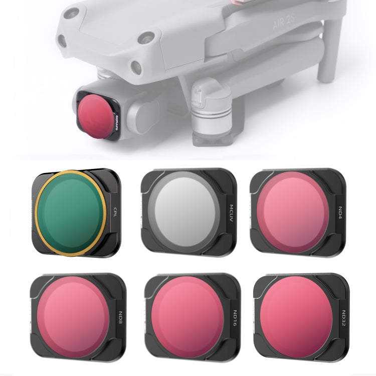 Sunnylife 6 in 1 Lens Filter Set for DJI Air 2S with MCUV, CPL, and ND Filters