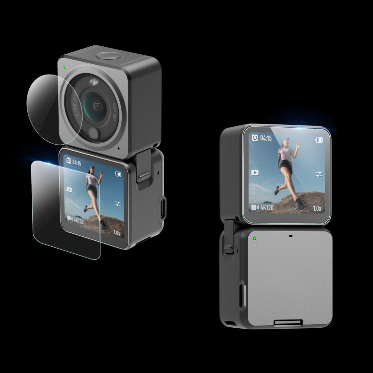 STARTRC 6 in 1 Tempered Glass Film Set for DJI Action 2 - Front and Back LCD Display Protection