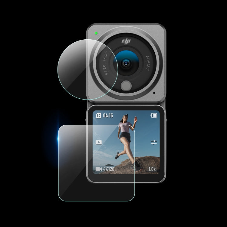 STARTRC 6 in 1 Tempered Glass Film Set for DJI Action 2 - Front and Back LCD Display Protection