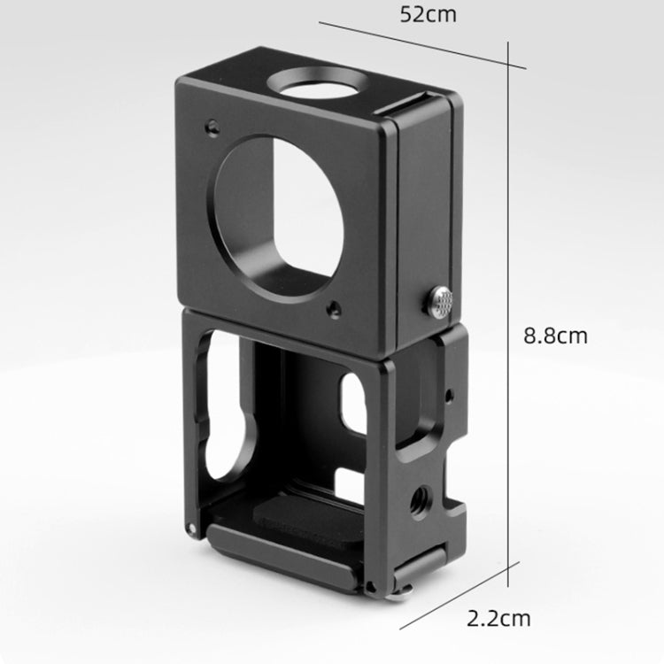 Aluminum Alloy Split Cage for DJI Action 2 with Cold Shoe Port (Black)