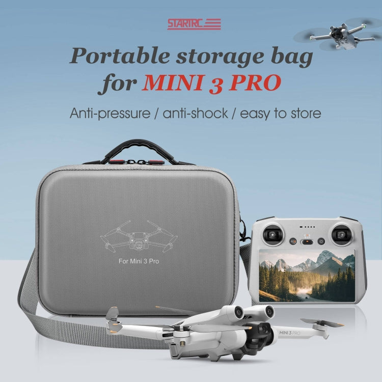 STARTRC Waterproof Shoulder Storage Bag Handbag for DJI Mini 3 Pro / RC with Screen (Grey)