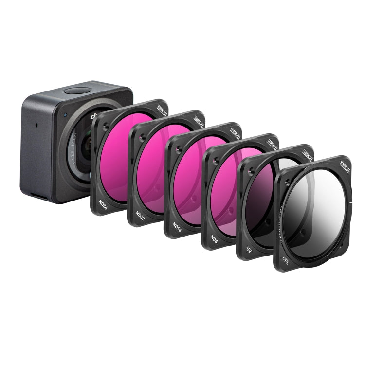 STARTRC Lens Filter Set for DJI Action 2 - CPL, UV, ND8, ND16, ND32, ND64
