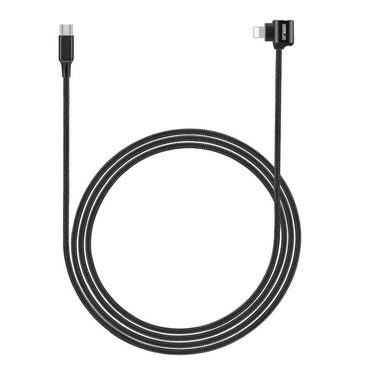 STARTRC 1.2m Black Nylon Type-C to 8 Pin Elbow Dual-way Transmission Data Cable