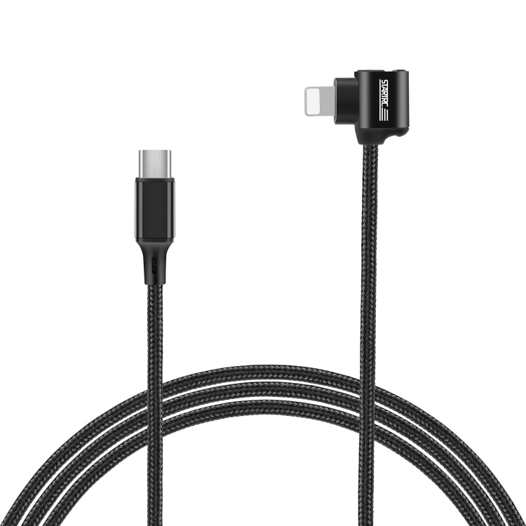 STARTRC 1.2m Black Nylon Type-C to 8 Pin Elbow Dual-way Transmission Data Cable